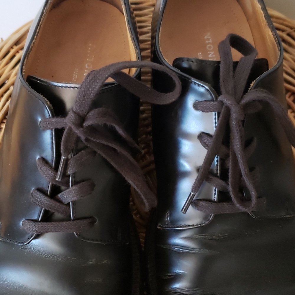 Antonio Maurizi Black Leather Derby Shoe w/ Camo Size 8.5 - Picture 9 of 12